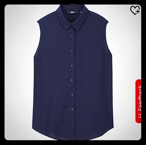Uniqlo Rayon Sleeveless Button Up